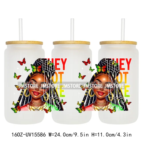 1865 Juneteenth Black History Month UV DTF Cup Wraps Ready To Apply CustomTransfer Stickers For 16OZ Libbey Glass Can Tumbler