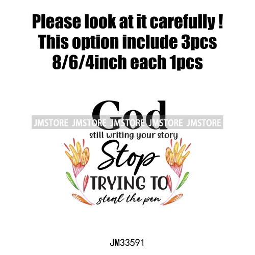 Colorful Faith Jesus God Religious Bible Verse Affirmation Spirits Iron On DTF Transfers Stickers Ready To Press T-shirts Bags