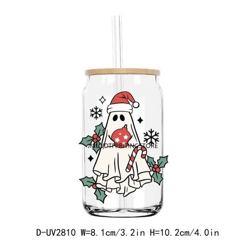 Ghost Dead Inside But It’s Christmas Boojee UV DTF Transfers Stickers Decals For Libbey Cold Cups Mugs Tumbler Waterproof DIY