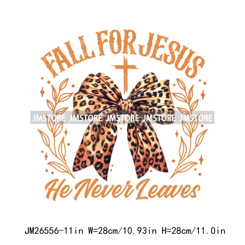 Fall Floral Coquette Bow Religious Jesus Autumn Girly Take Me To Pumpkin Patch DTF Iron On Transfers Stickers For T-shirt Bags