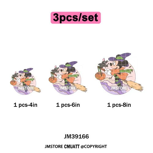 Happy Halloween Cartoon Movie Character Pumpkin Spooky Vibes Iron on DTF Washable Transfers Stickers Ready to Press for Clothing