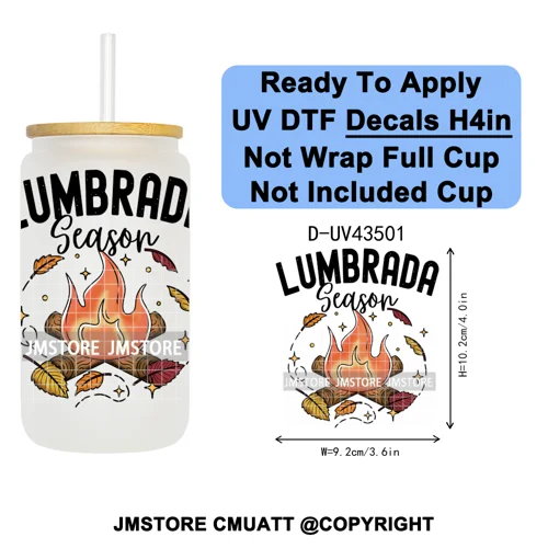 Feliz Navidad Mexican Christmas UV DTF Decals Ready To Apply Waterproof Transfer Stickers DIY Crafts For 16OZ Libbey Glass Can