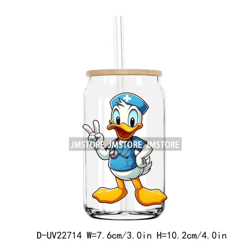 Cartoon Nurse Medical Mouse UV DTF Transfers Stickers Decals For Libbey Cold Cups Mugs Tumbler Waterproof DIY Craft Health Care