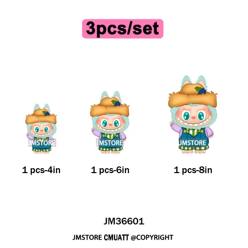 New Coquette Cartoon Monster Friends Costume Girly Kids Love Iron On DTF Transfer Stickers Designs Ready To Press for Clothing