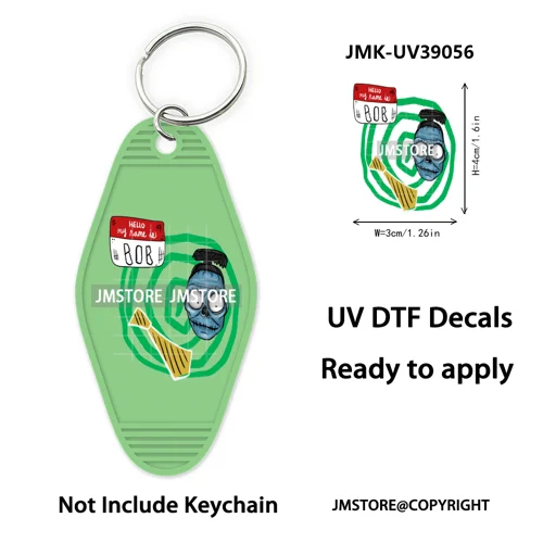 Horror Movie Characters Halloween Mom UV DTF Motel Keychain Wraps Ready To Apply Waterproof High Quality Hotel Keychain Decals