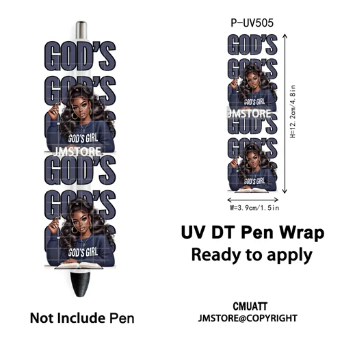 Black Girl Praying Afro Women Faith UV DTF Pen Wraps Ready To Apply Transfer Sticker Print Waterproof High Quality UV DTF Decal