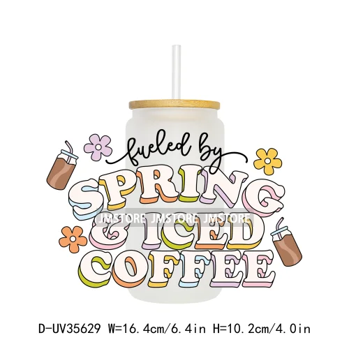 New Positive Quotes Bookish UV Sticker Decals For Libbey Cold Cups Mugs Tumbler Transfer Stickers Waterproof High Quality Labels