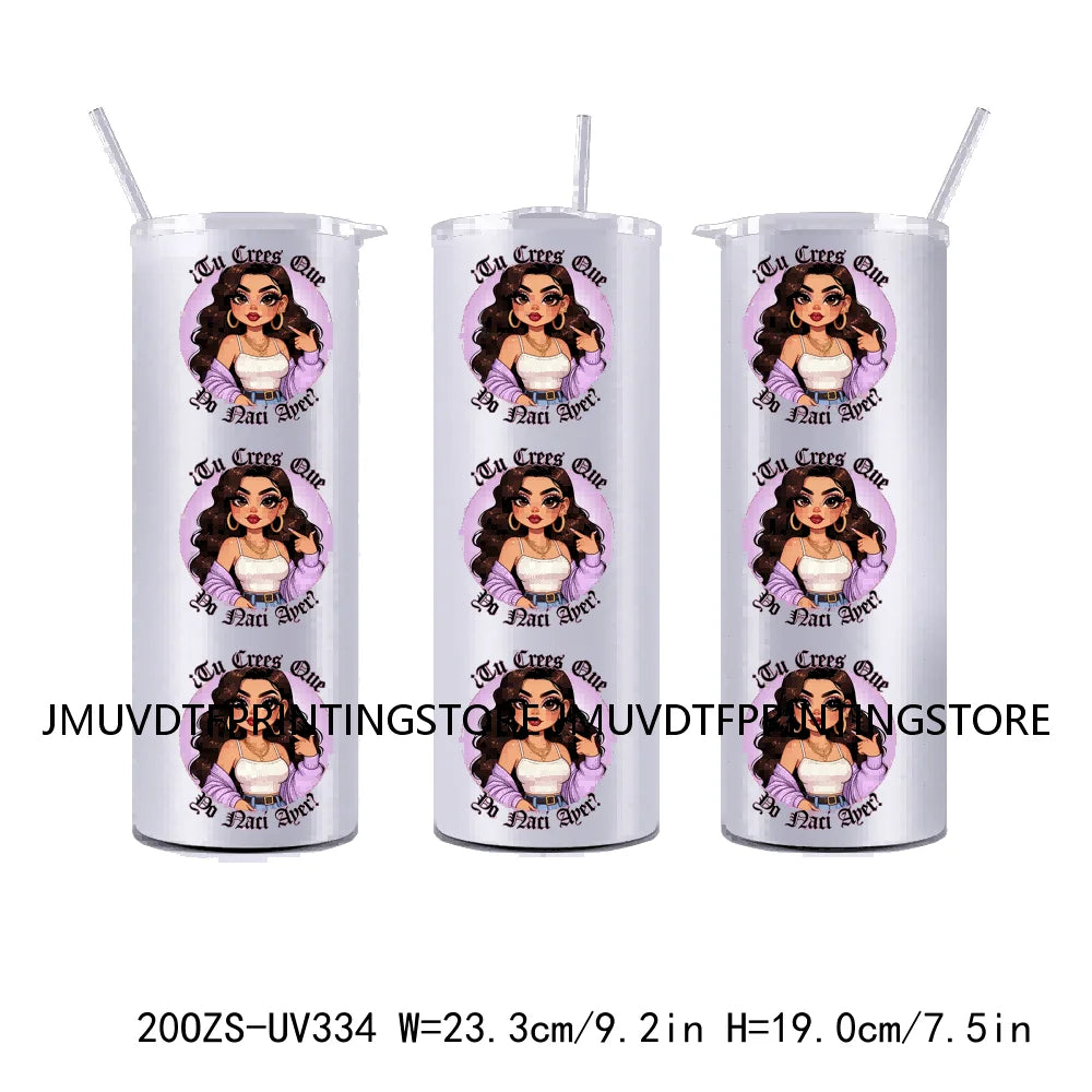 Chingona Chicana Mom Mother's Day 20OZ UV DTF Tumbler Straight Wrap Transfers Stickers Custom Labels DIY Durable Waterproof Logo