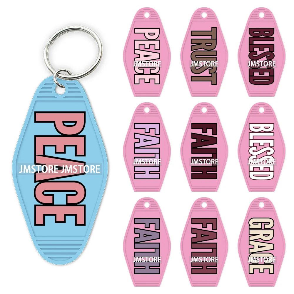 Christian Bible Jesus Faith Letters UV DTF Motel Keychain Decals Ready To Ship Custom Transfer Stickers Print For Hotel Keychain