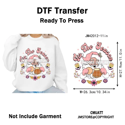 Feliz Navidad Mexican Christmas Concha Santa Latina Holiday Fiesta Iron on DTF Transfers Stickers Ready to Press for T-shirts