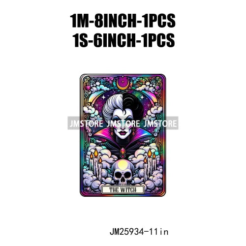 Custom Horror Halloween Emperor Empress Witch Skull Tarot Card Decals DTF Iron On Transfers Stickers Ready To Press For Clothing