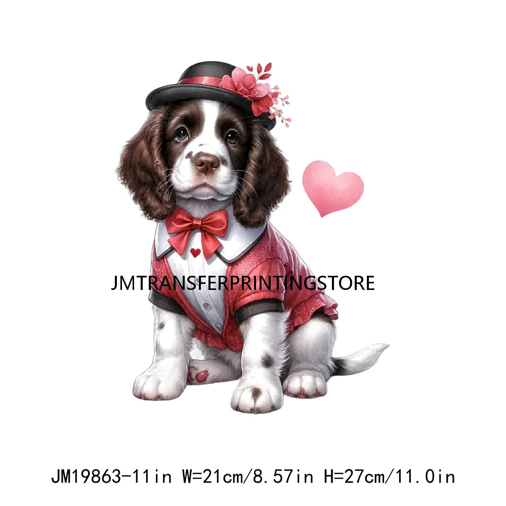 Cut Dog Pet Love Valentine's Day DTF Transfer Iron On Heat Press Sticker For Tshirt