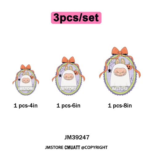 Trendy Cute Cartoon Doll Coquette Mirror Horror Halloween Iron on DTF Washable Transfers Stickers Ready to Press for Clothing