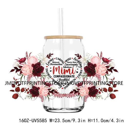 Compassionate Strong Mom Grandma 16OZ UV DTF Cup Wrap Transfer Sticker Custom Label Durable Waterproof Logo For Libbey Glass Can