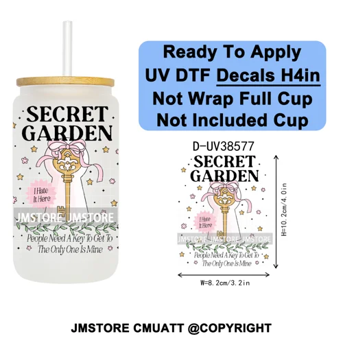 Fantasy Book Lover Gifts Positive Quotes UV DTF Decals Ready To Apply Waterproof Transfer Stickers For 16OZ Libbey Glass Can Cup