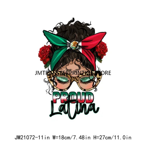 Mexican Chicana Mama Daughter Son Decals Proud Latina Mamacita Chingona Heat Transfer Stickers Ready To Press For T-shirts Bags