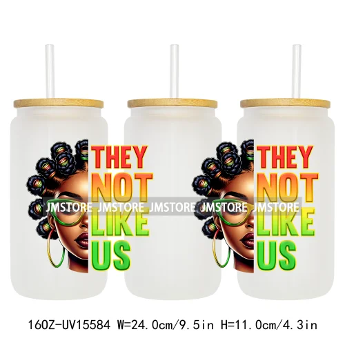 1865 Juneteenth Black History Month UV DTF Cup Wraps Ready To Apply CustomTransfer Stickers For 16OZ Libbey Glass Can Tumbler