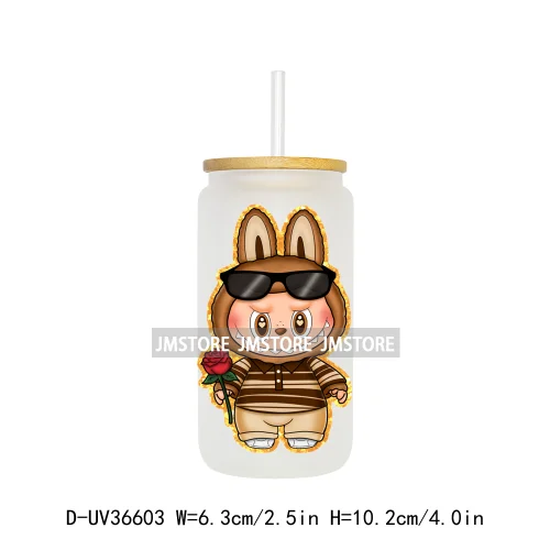 Baby Cartoon Character Coquette UV DTF Transfer Stickers Decals Ready To Apply Waterproof For 16OZ Libbey Glass Can Cups Tumbler