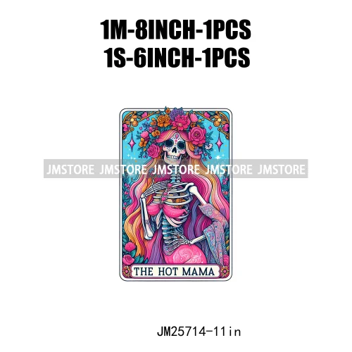 Mystic Witch Audacity Cereal Killer Skeleton Thermal Logos Tarot Card DTF Iron On Transfers Stickers Ready To Press For Hoodies