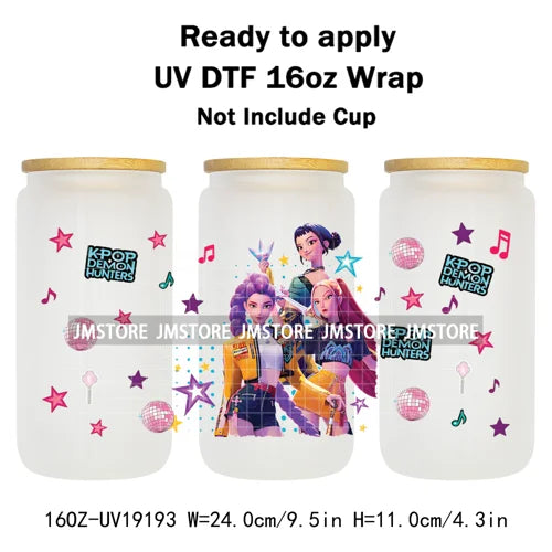 Kpop Idol Fan Art Anime Lover Gift UV DTF Cup Wrap Ready To Apply Transfer Stickers 16OZ Tumbler Wraps DIY For Libbey Glass Can