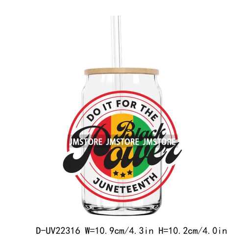 Stepping Into Juneteenth Black History Month UV DTF Transfer Stickers Decal For Libbey Cold Cup Mug Tumbler Waterproof DIY Craft