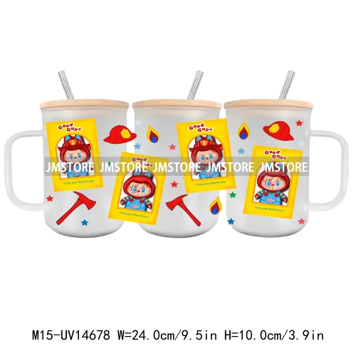 Sports Cartoon Characters UV DTF Cup Wrap Ready To Apply Waterproof High Quality Custom Prints For 15OZ Glass Mug Cup Tumbler