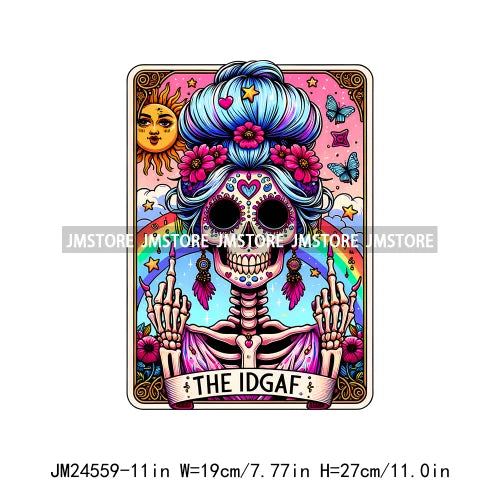 Funny Mexican Evil Eye Chismosa La Chigona Latina Skeleton Tarot Card Logos Iron On DTF Heat Press Transfer Stickers For Clothes