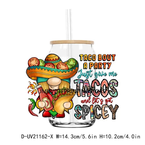 Mecican Cinco De Mayo Sombrero Hat UV DTF Transfers Stickers Decals For Libbey Cold Cups Mugs Tumbler Waterproof DIY Logo Latina