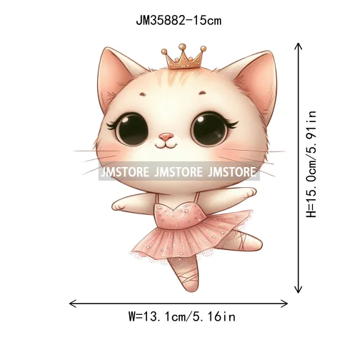 15cm 5.9in Kid Dancing Cats Animal Squirrel Iron On Transfer Sticker For Clothes Printed Thermal Applique Washable T-Shirt Decal