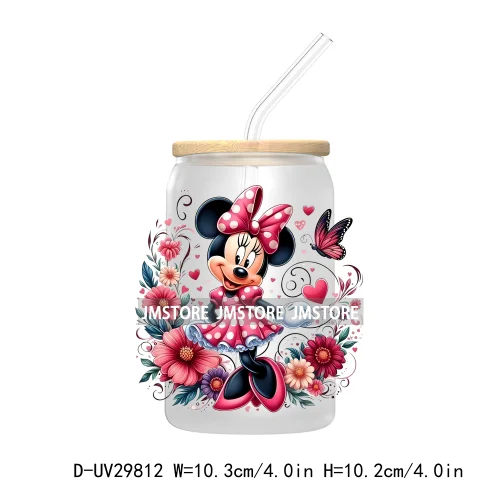 New Trendy Cartoon Mouse Couple Watercolor UV DTF Transfer Sticker Decals For Libbey Cold Cups Mugs Tumbler Animal Kingdom Vibes