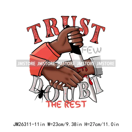 Just Out Here Trusting God Blessed Decals Trust Few Doubt The Rest DTF Iron On Transfer Stickers Ready To Press For T-shirt Bags