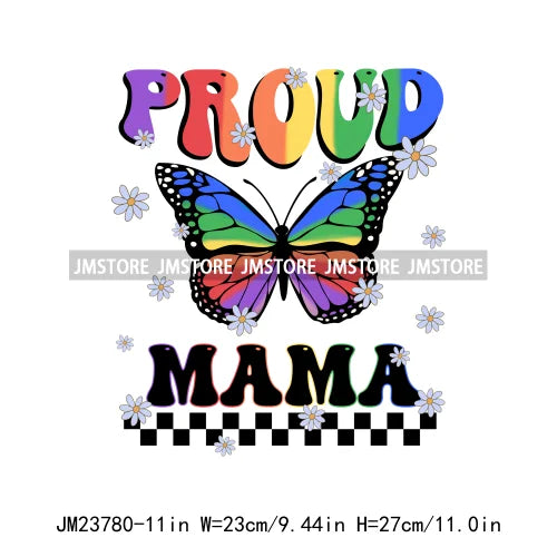 Colorful Pride Month LGBTQ Rainbow Butterfly Straight Against Hate Love Is Love Iron On DTF Transfer Stickers Logos For Clothing