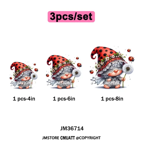 Spooky Scary Witch Girly Animal Flower Strawberry Gnomes Iron on DTF Washable Transfers Stickers Ready to Press for Hoodies Bags