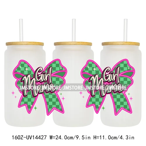 Floral Best Mom Ever Mama Life UV DTF Wraps Transfer Sticker Selfadhesive Waterproof For 16OZ Libbey Glass Can Tumbler