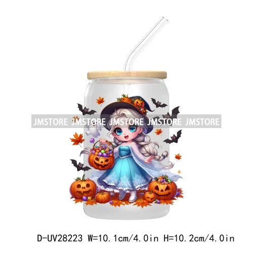 Cartoon Princess Couple Halloween Double Trouble UV DTF Transfer Stickers Decals For Libbey Cold Cup Mug Tumbler Waterproof Logo