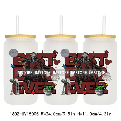Best Dad Ever Father's Day UV DTF Stickers Ready to Transfer Cup Wrap Custom Labels DIY Craft For Libbey Can Glass Tumblers Mugs