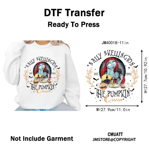 Halloween Horror Party Cartoon Friends Nightmare Spooky Vibes Iron on DTF Washable Transfers Stickers Ready to Press for Clothes