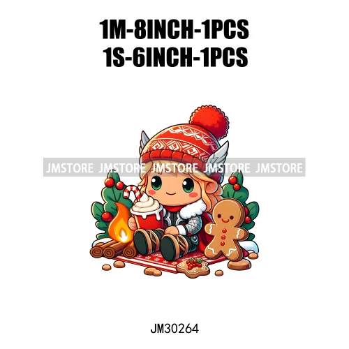 Christmas Cartoon Animal Characters Snow Holiday Santa Tree Gifts Iron On DTF Transfers Stickers Ready To Press For Sweatshirts