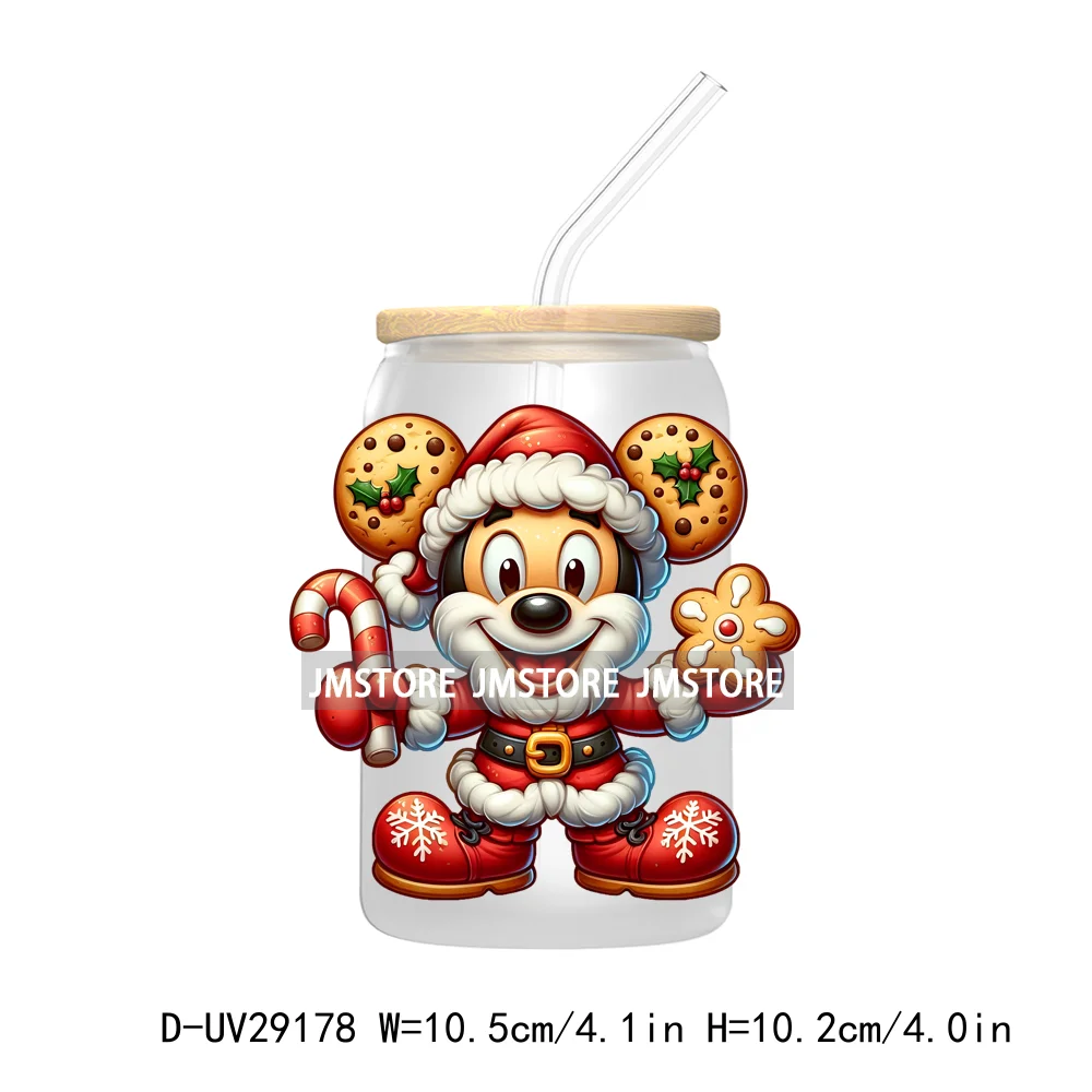 Christmas Vibes Cartoon Mouse Friends UV DTF Transfer Stickers Decals For Libbey Cold Cups Mugs Tumbler Labels Magical Kingdom