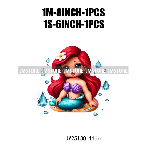 Custom Cartoon Baby Princess Character Thermal Decasl Iron On DTF Heat Press Transfers Stickers Ready To Press For T-shirts Bags
