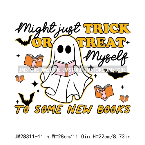 Howdy Halloween Spooky Book Lover Club Boo Jee Designs Ghosting You For Books Coffee Iron On DTF Transfers Stickers For Hoodies