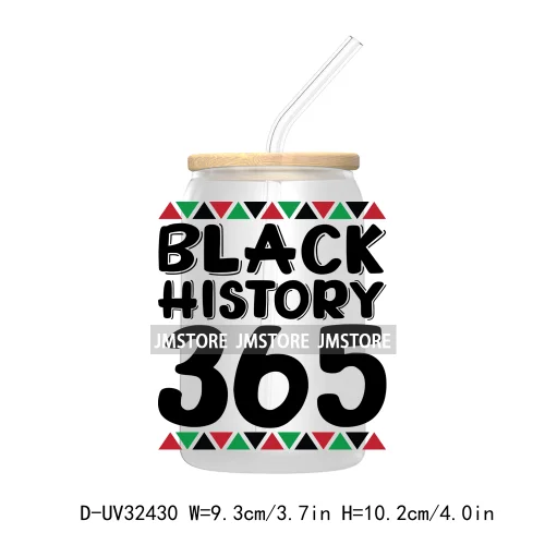 Black History Month Juneteenth African American UV Sticker Decals For Libbey Cold Cups Mugs Tumbler Transfer Stickers Waterproof