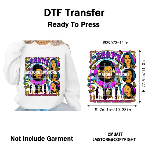 Ghoul Mum Witchy Halloween Horror Killer Movie Character Iron on DTF Washable Transfer Stickers Ready to Press for T-shirts Bags