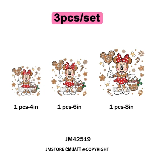 Magical Cartoon Girly Christmas Season Coquette Xmas Holiday Iron on DTF Washable Transfers Stickers Ready to Press for Textiles