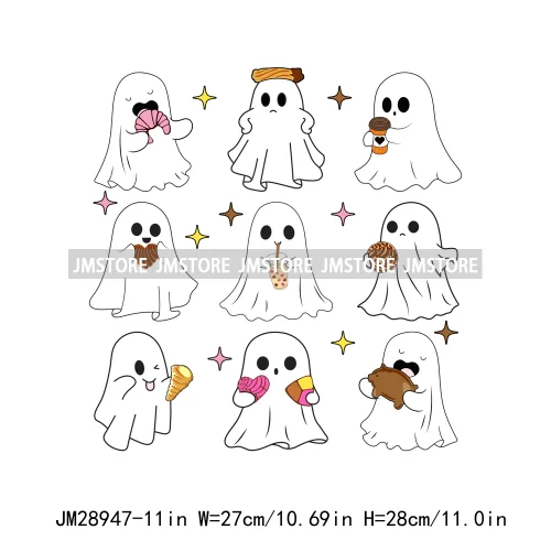 Funny Pan Tasmas Spooky Mexican Ghost Coquette Bow Halloween Concha Iron On DTF Heat Press Transfer Stickers Design For Clothes