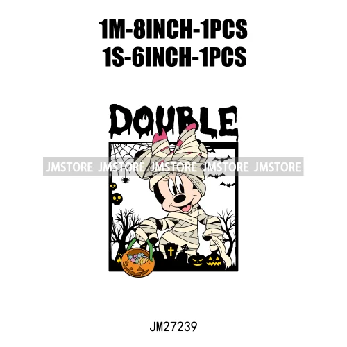 Cartoon Halloween Season Let's Go Ghouls Burn Sage Not Witches Spooky Vibes DTF Iron On Heat Press Transfer Stickers For Clothes