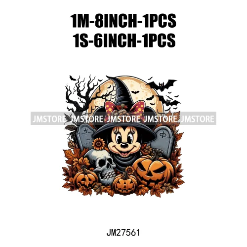 Cartoon Halloween Spooky Season Pumpkin Rip Gravestone Skull DTF Iron On Transfers Stickers Printing Ready To Press For Clothing