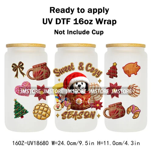 Christmas Movie Characters UV DTF Cup Wrap Ready To Apply Transfer Stickers Waterproof 16OZ Tumbler Wraps For Libbey Glass Can