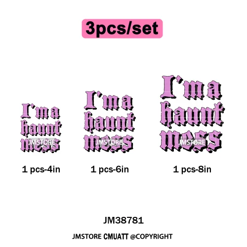 New Sarcastic Halloween Snarky Inspire Quotes Printing Iron on DTF Washable Transfers Stickers Ready to Press for Clothing Bags