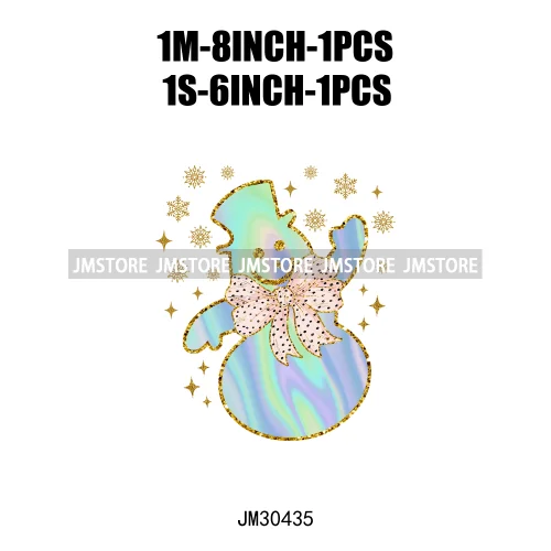Faux Glitter Merry Christmas Season Merry And Bright Santa Baby Decals Iron On DTF Transfers Stickers Ready To Press For T-shirt
